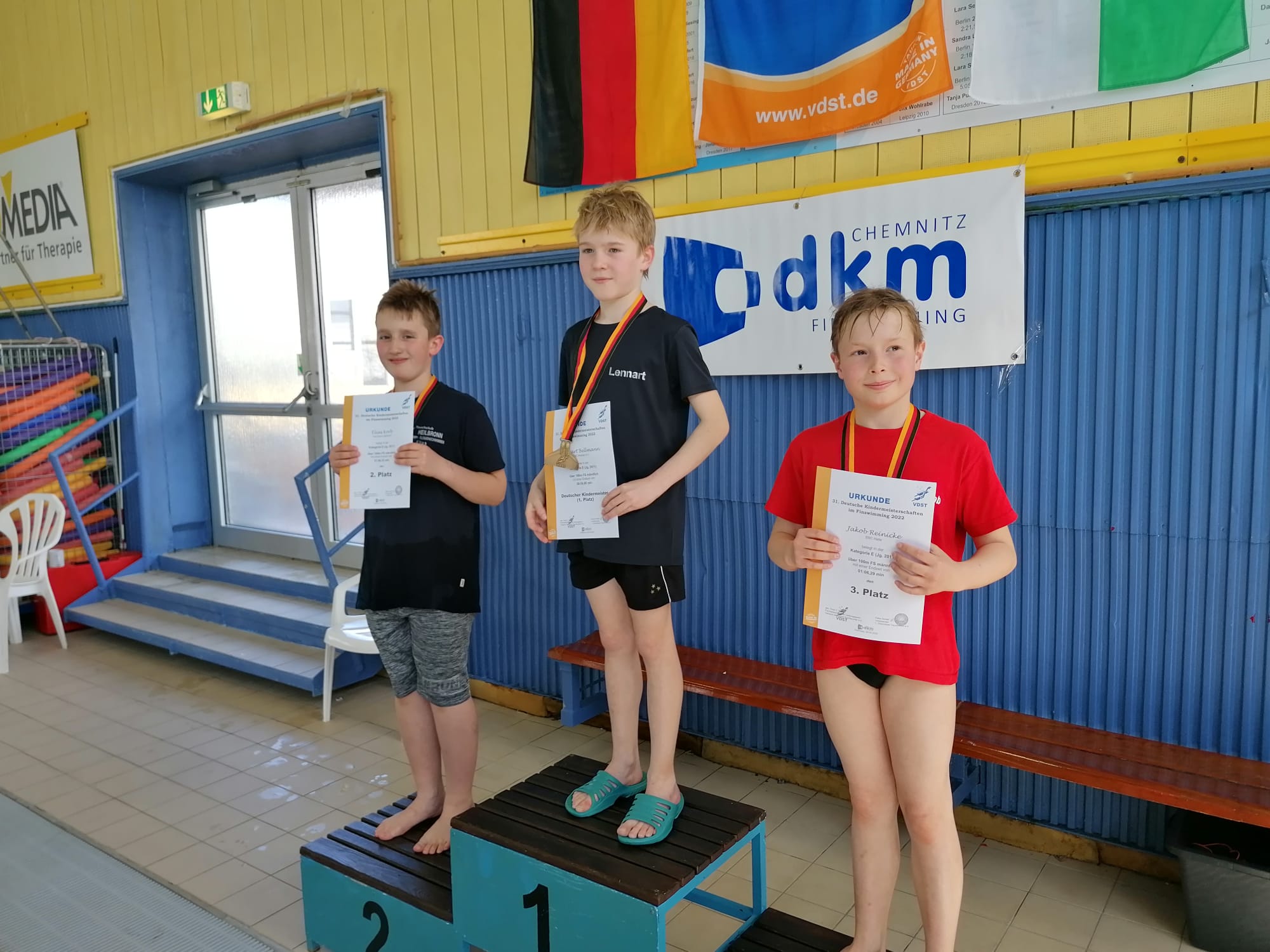 3. Platz für Flossenschwimmer bei Deutschen Kindermeisterschaften
